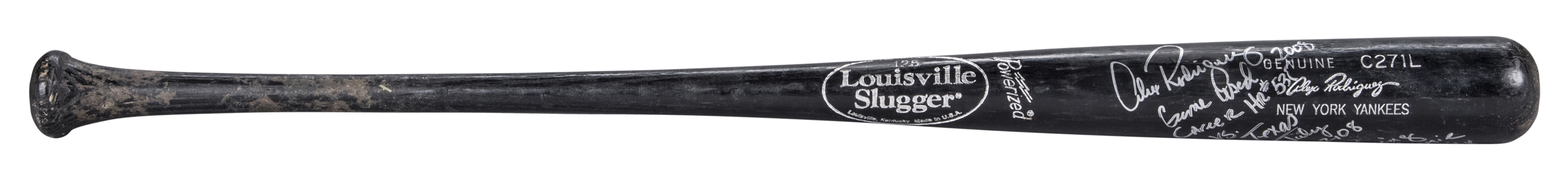 2008 Alex Rodriguez Game Used and Signed/Inscribed HR #535 Louisville Slugger C271L Model Bat Passing Jimmie Foxx (PSA/DNA GU 9.5 & JSA)